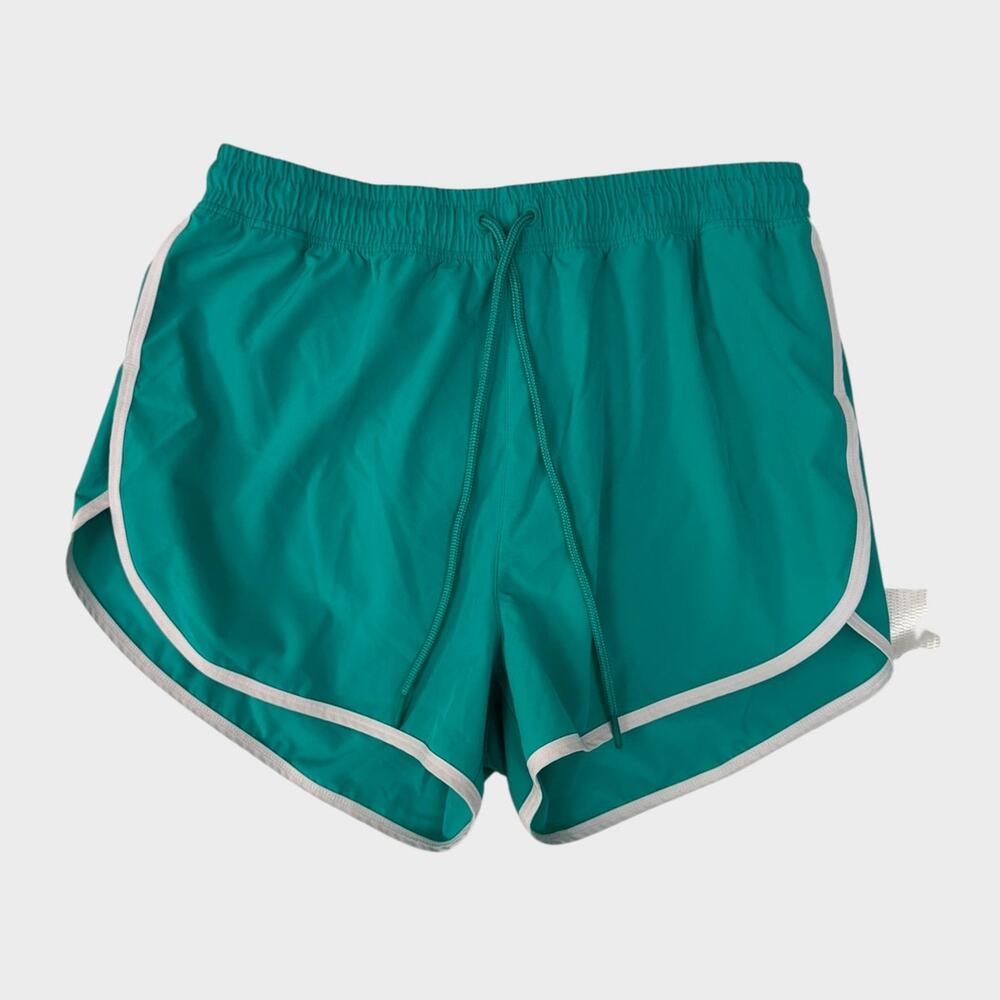 MTA Sport Medium Green Womens Athletic Running Shorts Built in Brief